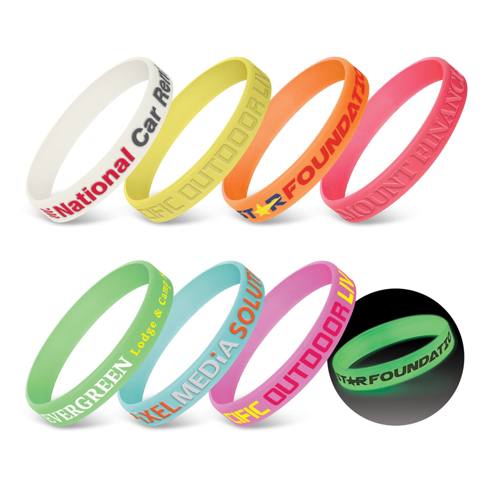 JC112807 Silicone Wrist Band - Glow in the Dark (Indent)