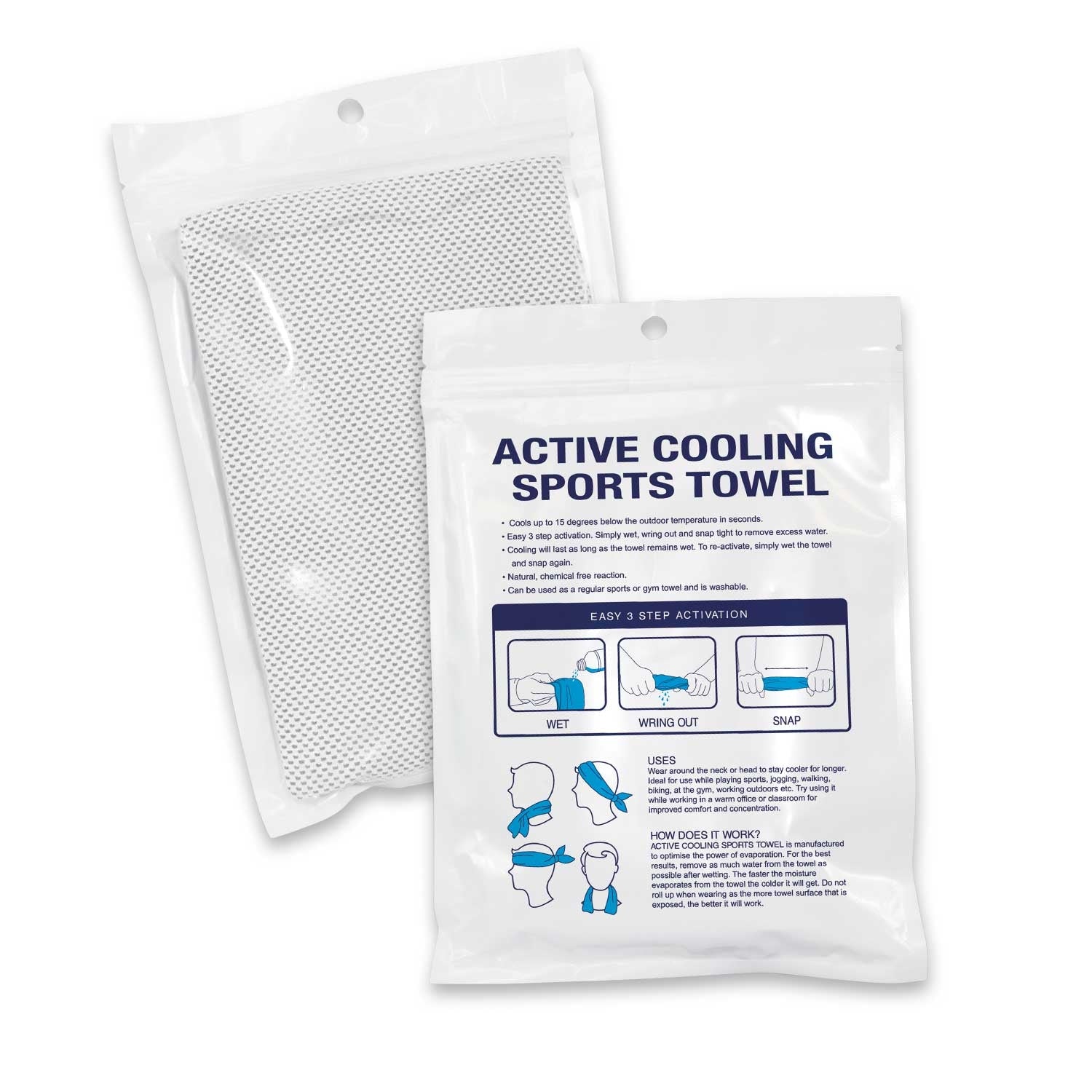 JC112971 Active Cooling Sports Towel - Pouch