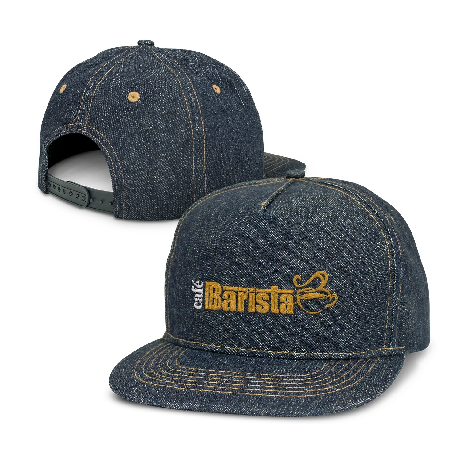 JC114246 Denim Flat Peak Cap