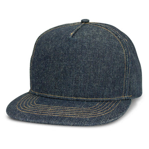 JC114246 Denim Flat Peak Cap