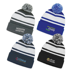 JC116218 Commodore Beanie with Pom Pom