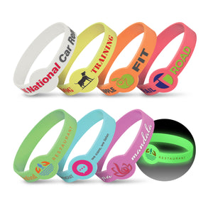 JC117057 Xtra Silicone Wrist Band - Glow in the Dark (Indent)