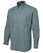 JC4CFL L/S COTTON CHAMBRAY SHIRT GREEN STITCH