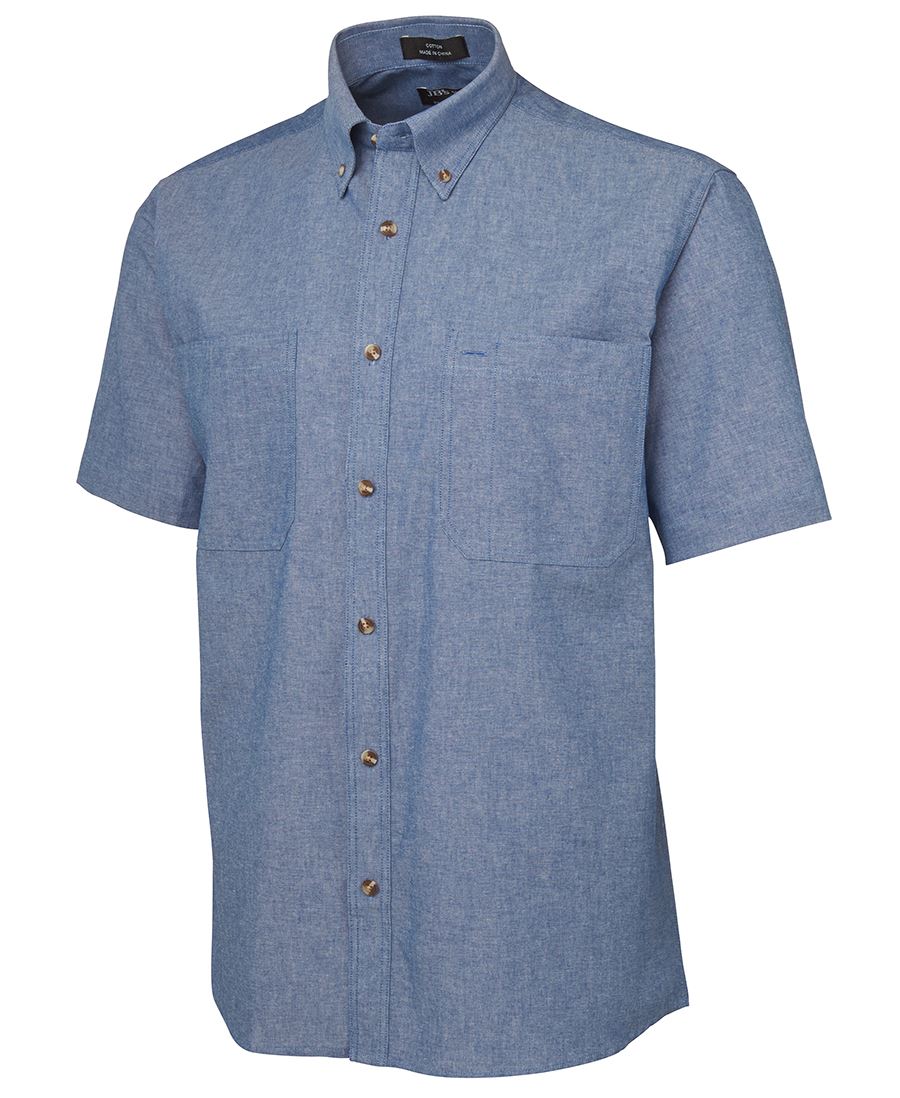 JC4CUS S/S COTTON CHAMBRAY SHIRT BLUE STITCH