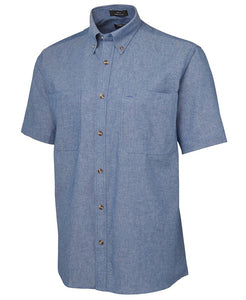 JC4CUS S/S COTTON CHAMBRAY SHIRT BLUE STITCH