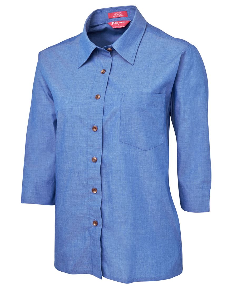 JC4LICT LADIES ORIGINAL 3/4 INDIGO CHAMBRAY SHIRT