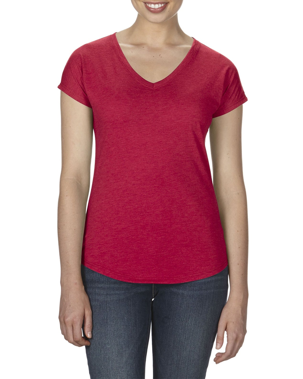 JC6750VL Women's Tri-Blend V-Neck Tee