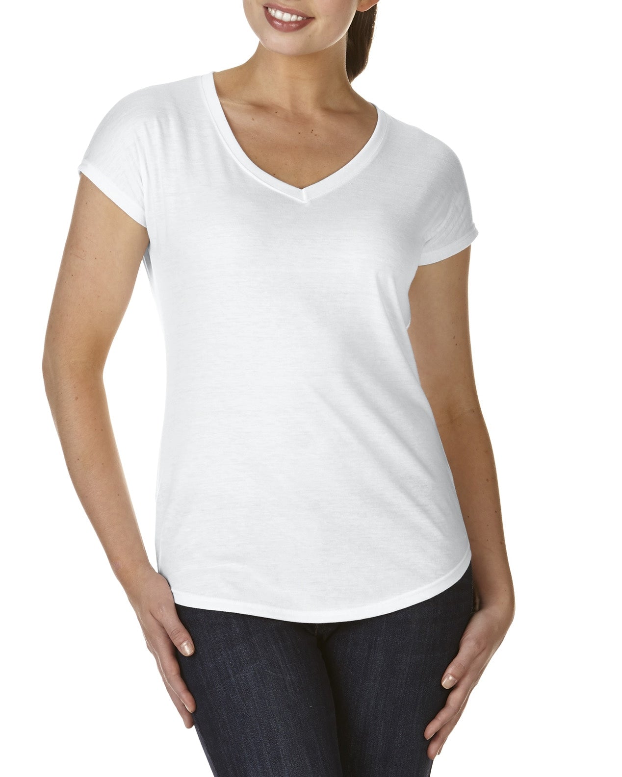 JC6750VL Women's Tri-Blend V-Neck Tee