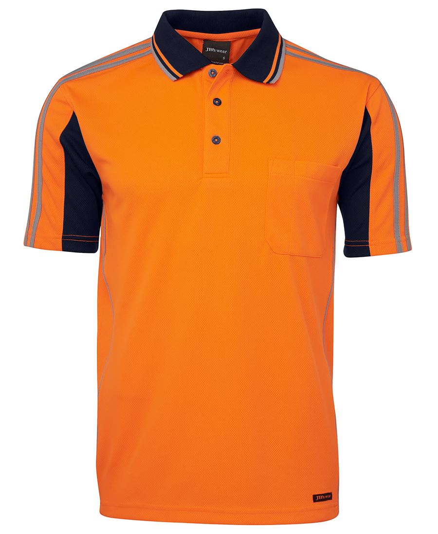 JC6AT4S HI VIS S/S ARM TAPE POLO