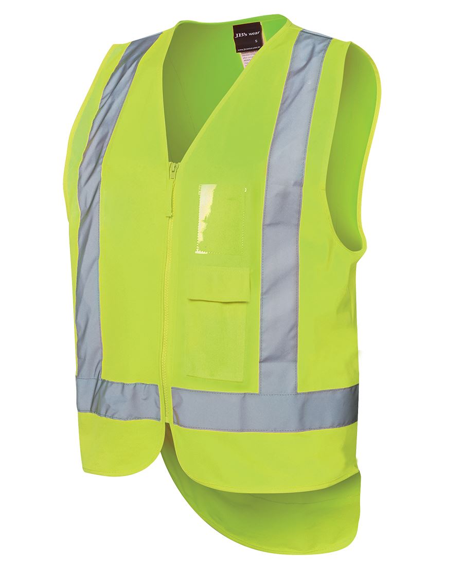 JC6DNDV HI VIS ZIP DROP TAIL H PATTERN (D+N) VEST