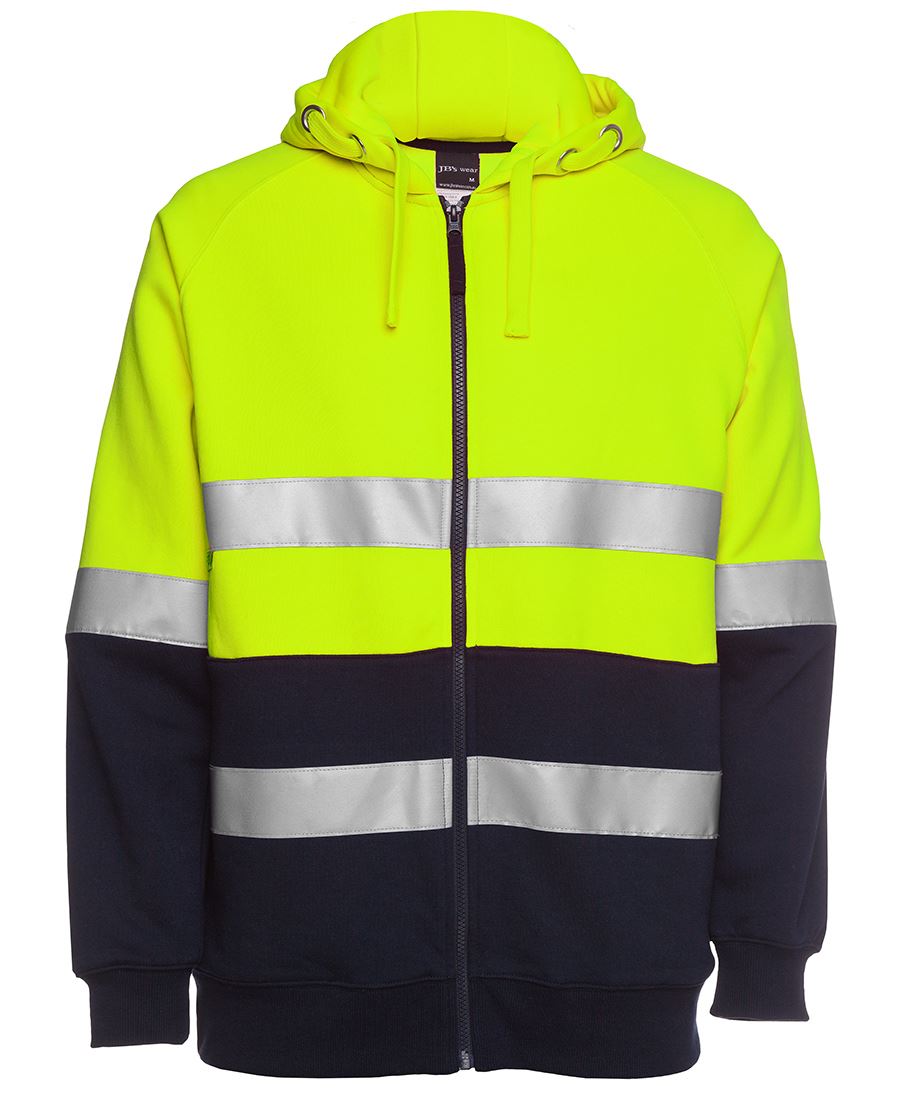 JC6DNH HI VIS (D+N) FULL ZIP FLEECY HOODIE