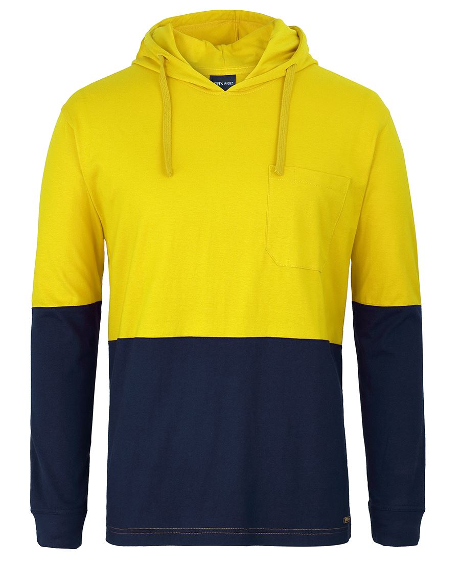 JC6HCTL HI VIS L/S COTTON TEE WITH HOOD