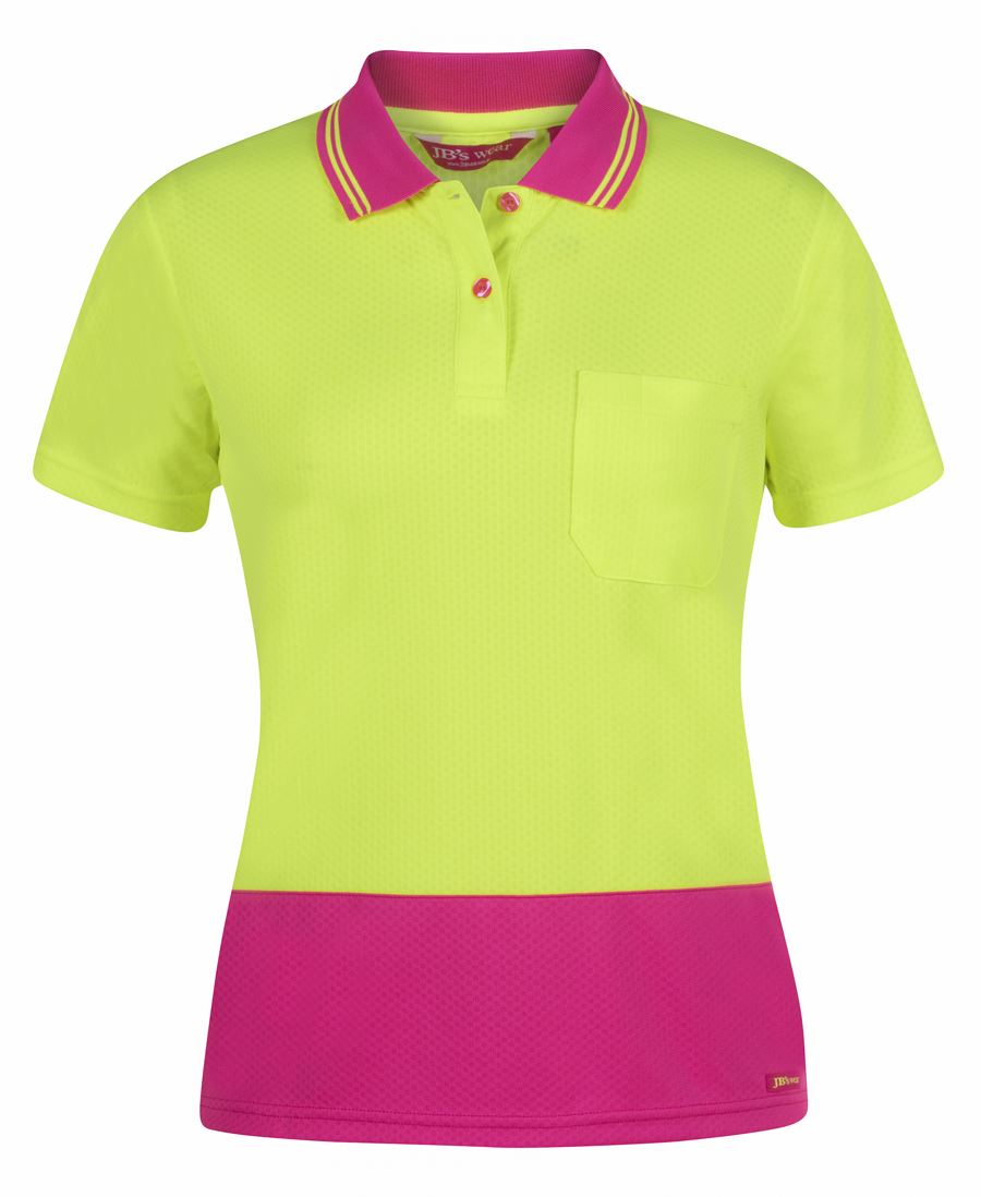 JC6HJS1 HI VIS LADIES S/S JACQUARD POLO