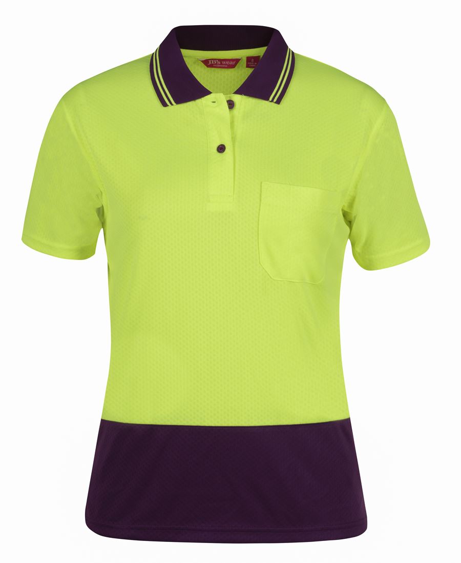 JC6HJS1 HI VIS LADIES S/S JACQUARD POLO