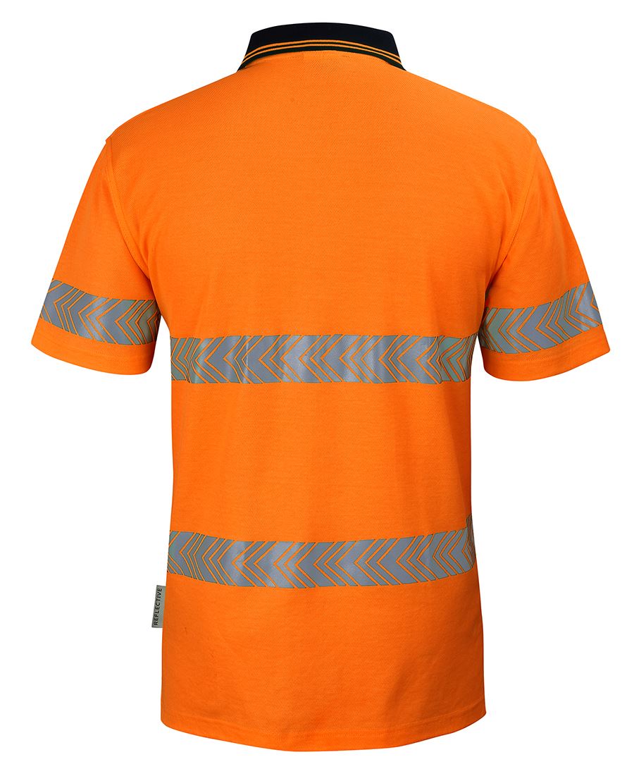 JC6HMSS HI VIS (D+N) COTTON BACK S/S SEGMENTED TAPE POLO