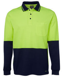 JC6HPL HI VIS L/S COTTON BACK POLO