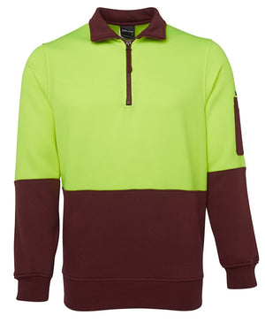 JC6HVFH HI VIS 1/2 ZIP FLEECY SWEAT