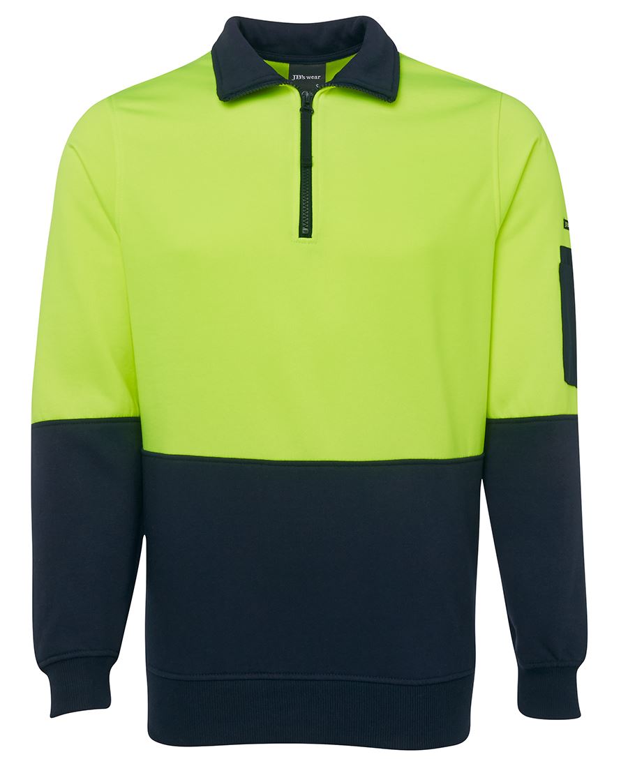 JC6HVFH HI VIS 1/2 ZIP FLEECY SWEAT