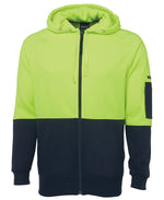 JC6HVH HI VIS FULL ZIP FLEECY HOODIE