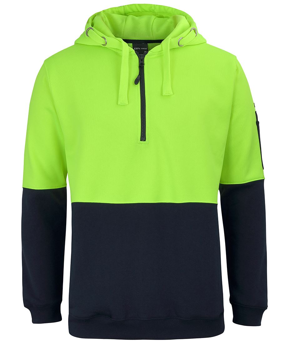 JC6HVHZ HI VIS 1/2 ZIP HOODIE