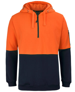 JC6HVHZ HI VIS 1/2 ZIP HOODIE