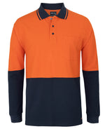 JC6HVQL HI VIS L/S COTTON PIQUE TRAD POLO