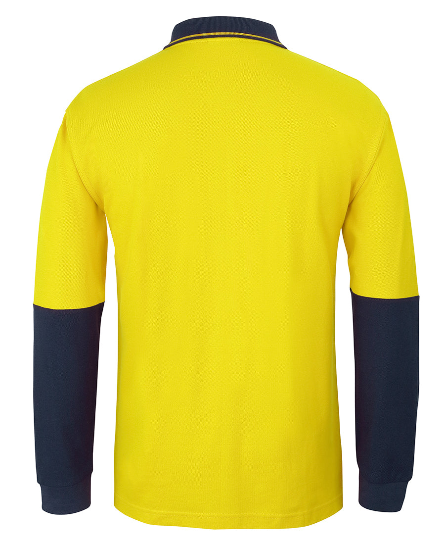 JC6HVQL HI VIS L/S COTTON PIQUE TRAD POLO