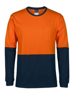 JC6HVTN HI VIS L/S CREW NECK COTTON T-SHIRT