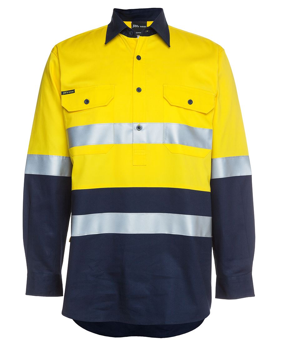 JC6HWCF HI VIS L/S (D+N) 190G CLOSE FRONT SHIRT