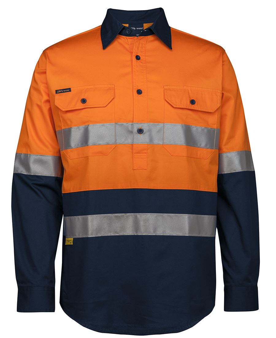 JC6HWCS HI VIS (D+N) CLOSE FRONT L/S 150G WORK SHIRT