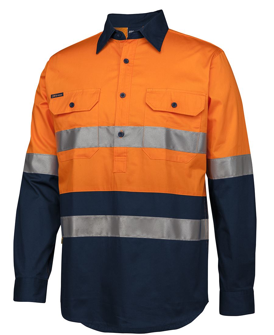 JC6HWCS HI VIS (D+N) CLOSE FRONT L/S 150G WORK SHIRT