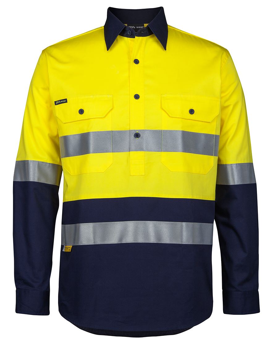 JC6HWCS HI VIS (D+N) CLOSE FRONT L/S 150G WORK SHIRT