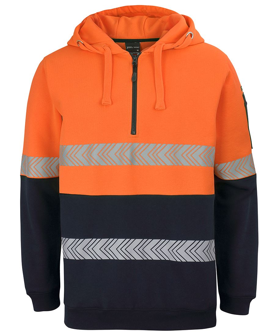 JC6HZSH HI VIS 1/2 ZIP SEGMENTED TAPE HOODIE