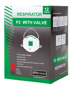 JC8C150 P2 RESPIRATOR WITH VALVE (12PACK)