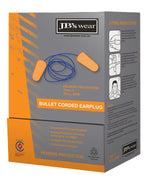 JC8P001 BULLET SHAPED CORDED EARPLUG (100 PAIR)