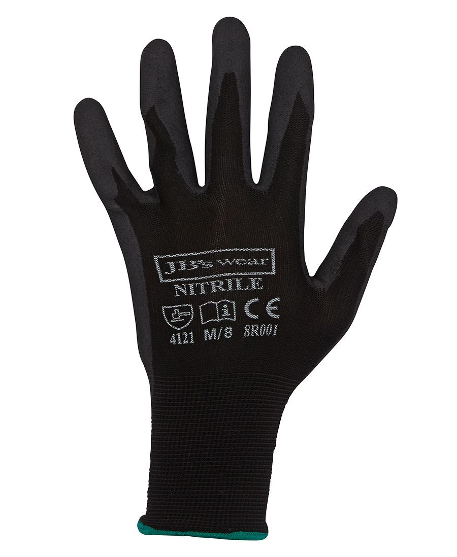 JC8R001 BLACK NITRILE BREATHABLE GLOVE (12 PACK)