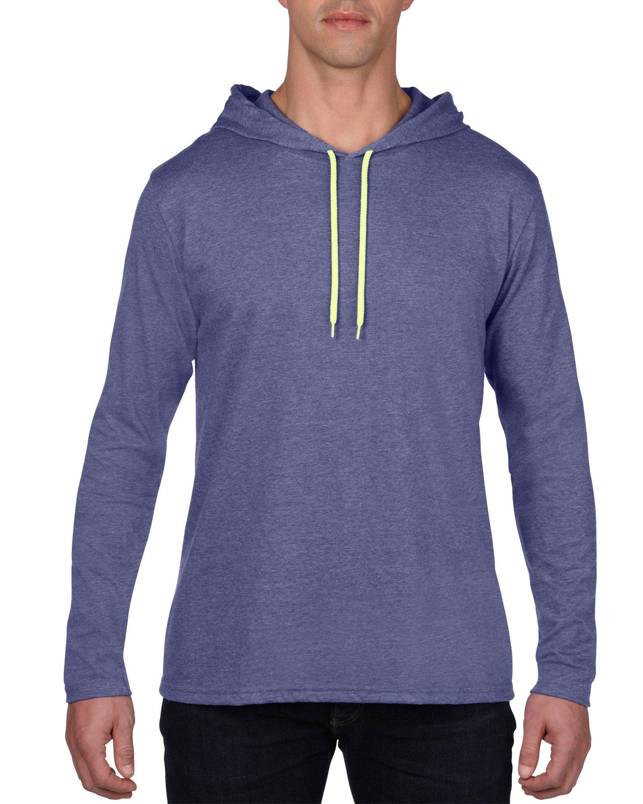 JC987 Adult Lightweight Long Sleeve Hooded Tee