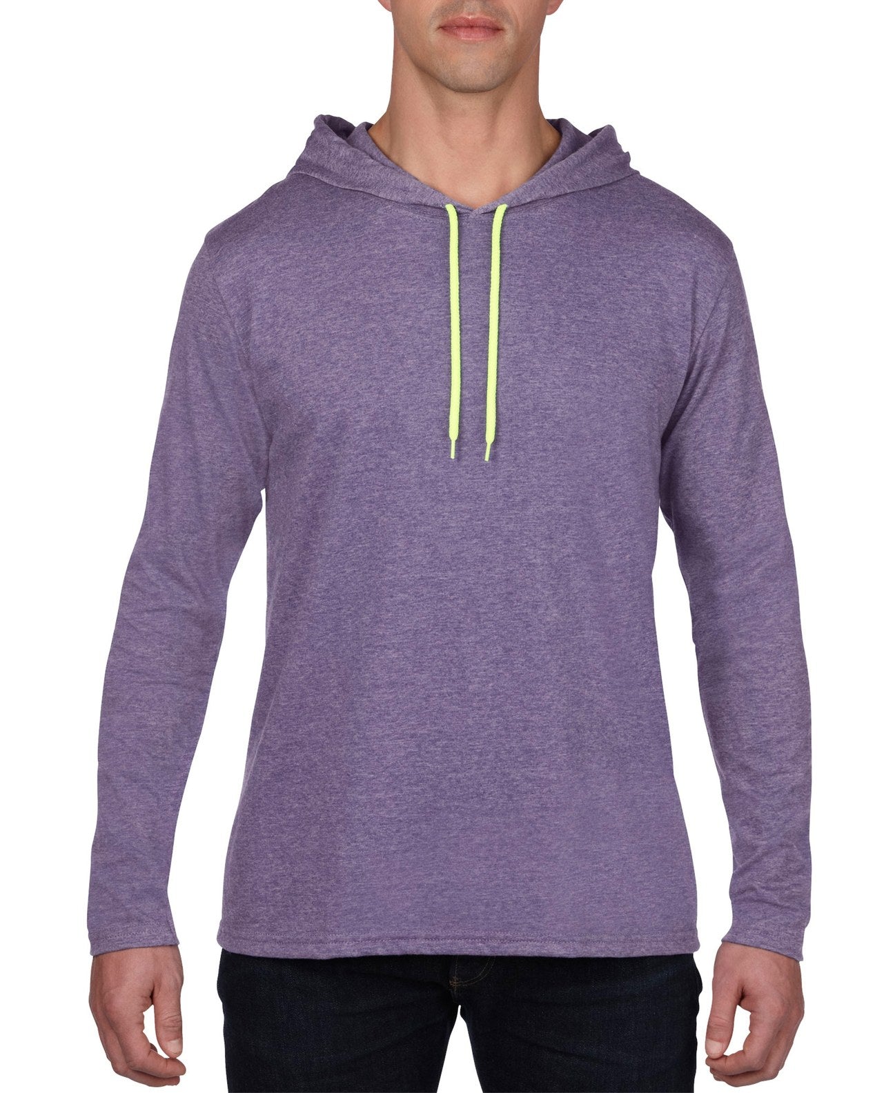 JC987 Adult Lightweight Long Sleeve Hooded Tee