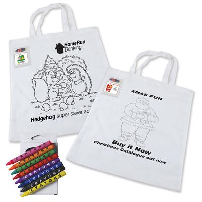 Colouring Short Handle Cotton Bag Bag with Crayons  #RP5520