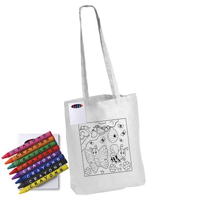 Colouring Long Handle Cotton Bag with Crayons  #RP5521