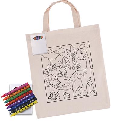 Colouring Calico Short Handle Bag with Crayons  #RP5522