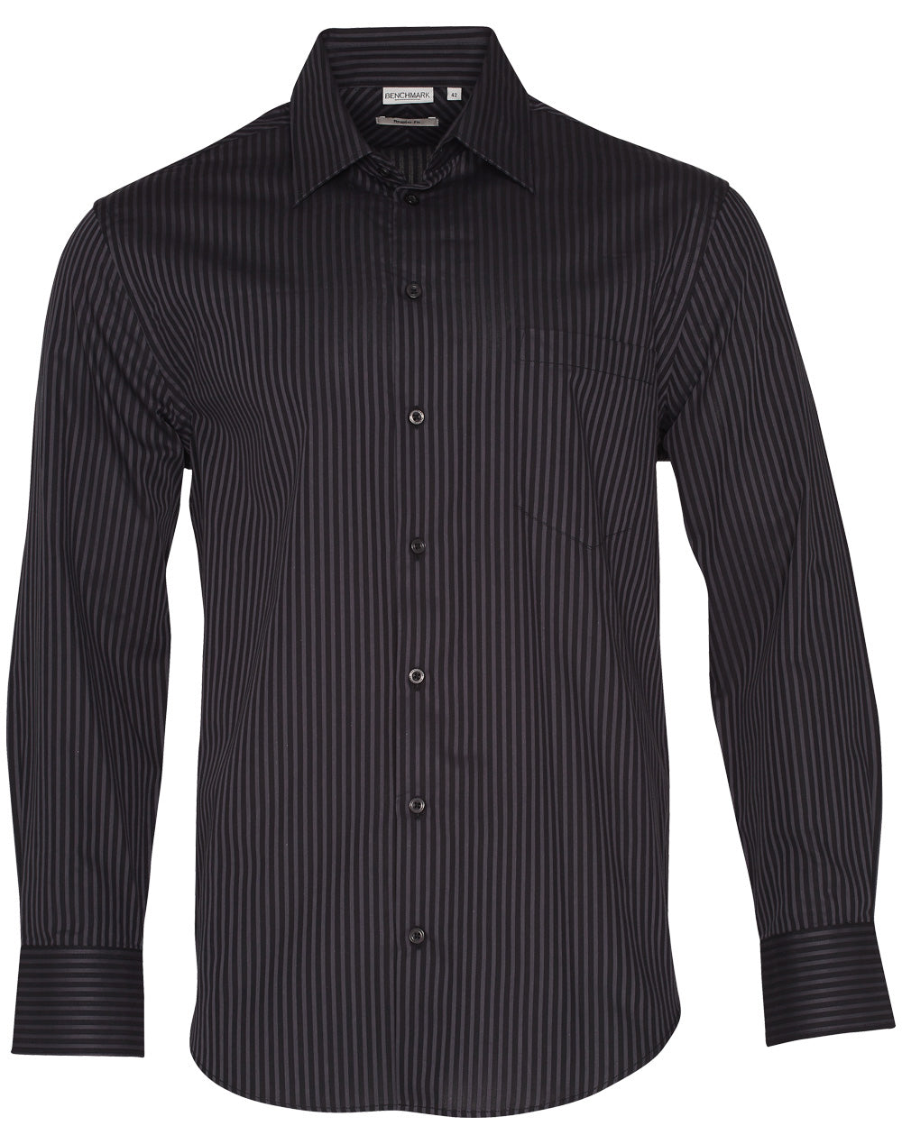 JCM7132 Men's Dobby Stripe long sleeve shirt