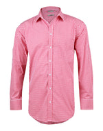 JCM7300L Men’s Gingham Check Long Sleeve Shirt with Roll-up Tab Sleeve