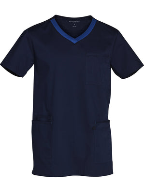 JCM7650 MENS V-NECK CONTRAST TRIM SCRUB TOP