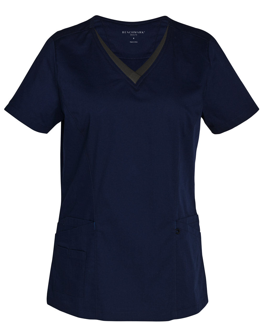 JCM7660 LADIES V-NECK CONTRAST TRIM SCRUB TOP