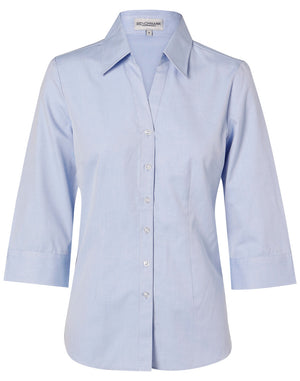 JCM8040Q Women's CVC Oxford 3/4 Sleeve Shirt