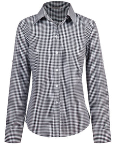 JCM8300L Ladies’ Gingham Check Long Sleeve Shirt