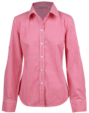 JCM8300L Ladies’ Gingham Check Long Sleeve Shirt