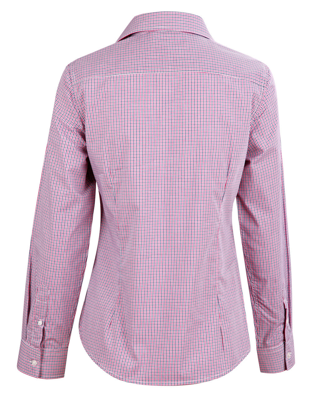 JCM8340L Ladies’ Two Tone Mini Gingham Long Sleeve Shirt