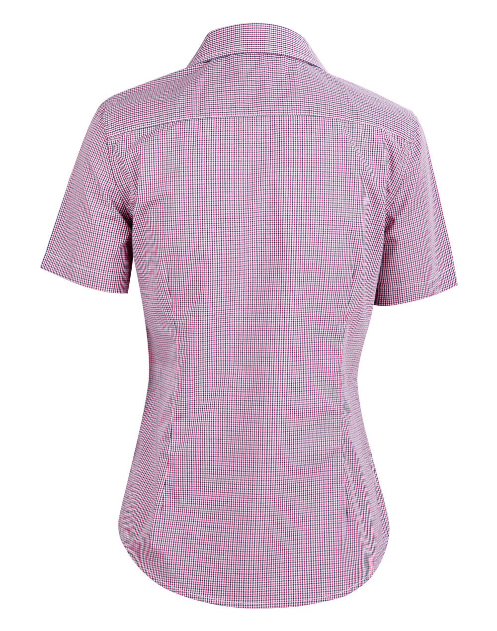 JCM8340S Ladies’ Two Tone Mini Gingham Short Sleeve Shirt